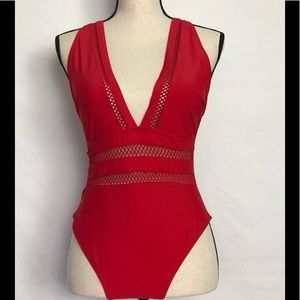 Yira Beautiful In Red One Piece Swimsuit L